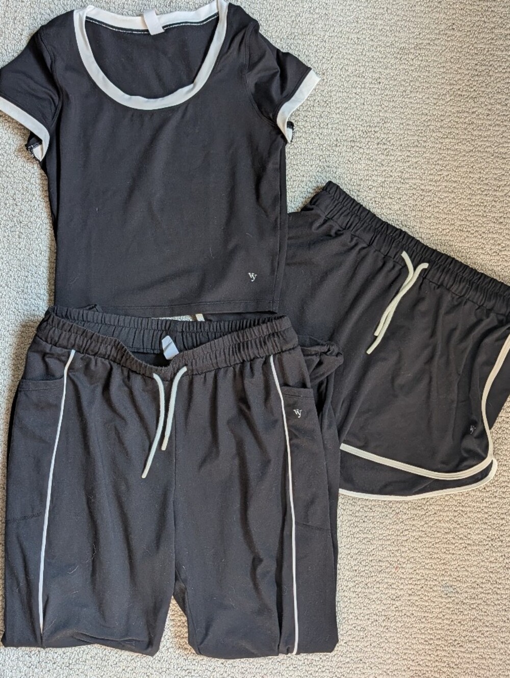 Vitality Black Motive Set: Joggers, Shorts, Racer Tank